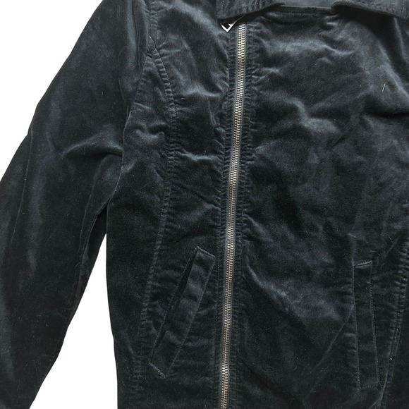 NWOT AG Adriano Goldschmied Black Quincy Velvet Biker‎ Moto Jacket Size S - Picture 3 of 7